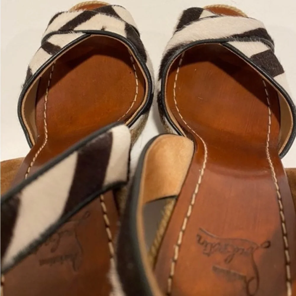 Authentic Christian Louboutin Tigresse 120mm Pony Hair Wedge Sz 39 - Picture 8 of 10